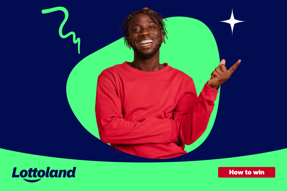 How To Win The Lotto A man on a vibrant background happy after finding out how to win the lotto in SA